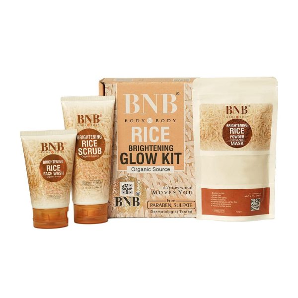 Skin brightening rice facial kit- whites & exfoliation  set